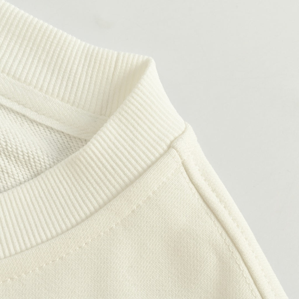 Louis Vuitton 2025 Fall/Winter Ivory Crewneck Sweatshirt with Blue Flocked Logo