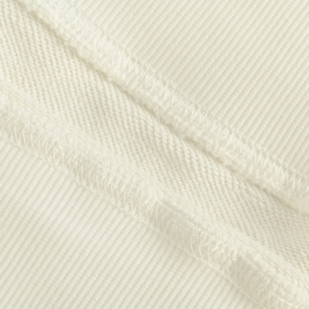 Louis Vuitton 2025 Fall/Winter Ivory Crewneck Sweatshirt with Blue Flocked Logo