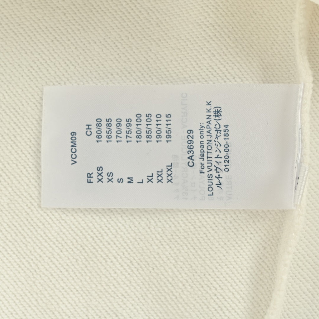 Louis Vuitton 2025 Fall/Winter Ivory Crewneck Sweatshirt with Blue Flocked Logo