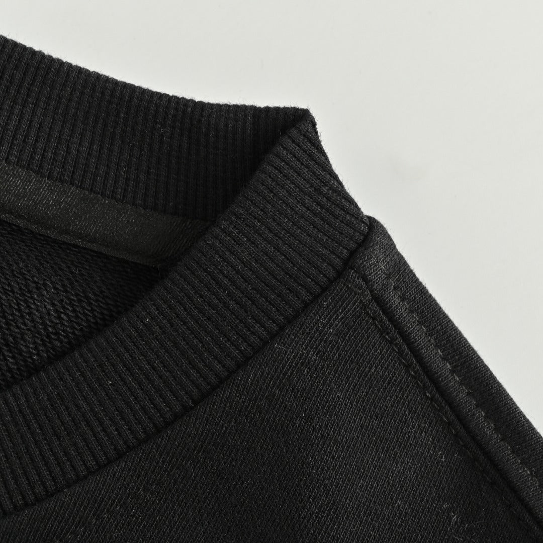 Louis Vuitton 2025 Fall/Winter Black Crewneck Sweatshirt with Blue Flocked Logo