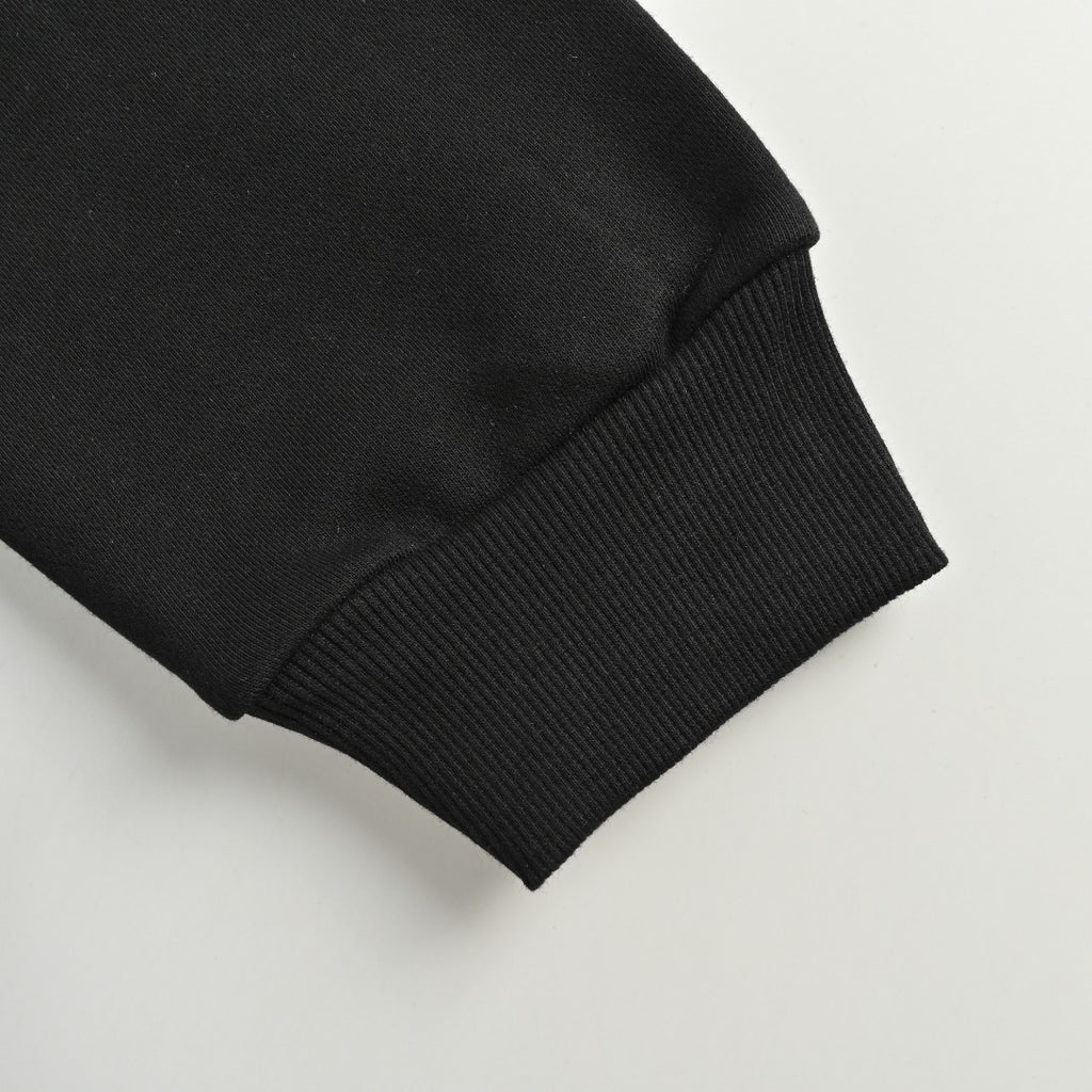 Louis Vuitton 2025 Fall/Winter Black Crewneck Sweatshirt with Blue Flocked Logo