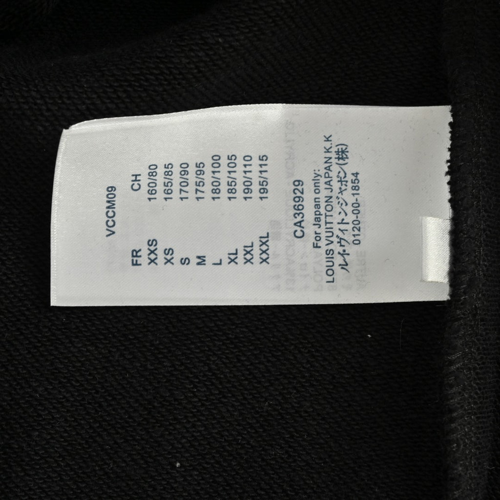Louis Vuitton 2025 Fall/Winter Black Crewneck Sweatshirt with Blue Flocked Logo
