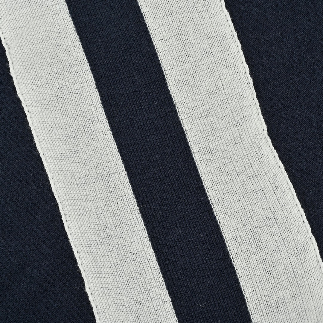 Louis Vuitton Cream and Black Colorblock Knit Zip Jacket with Chevron Stripes