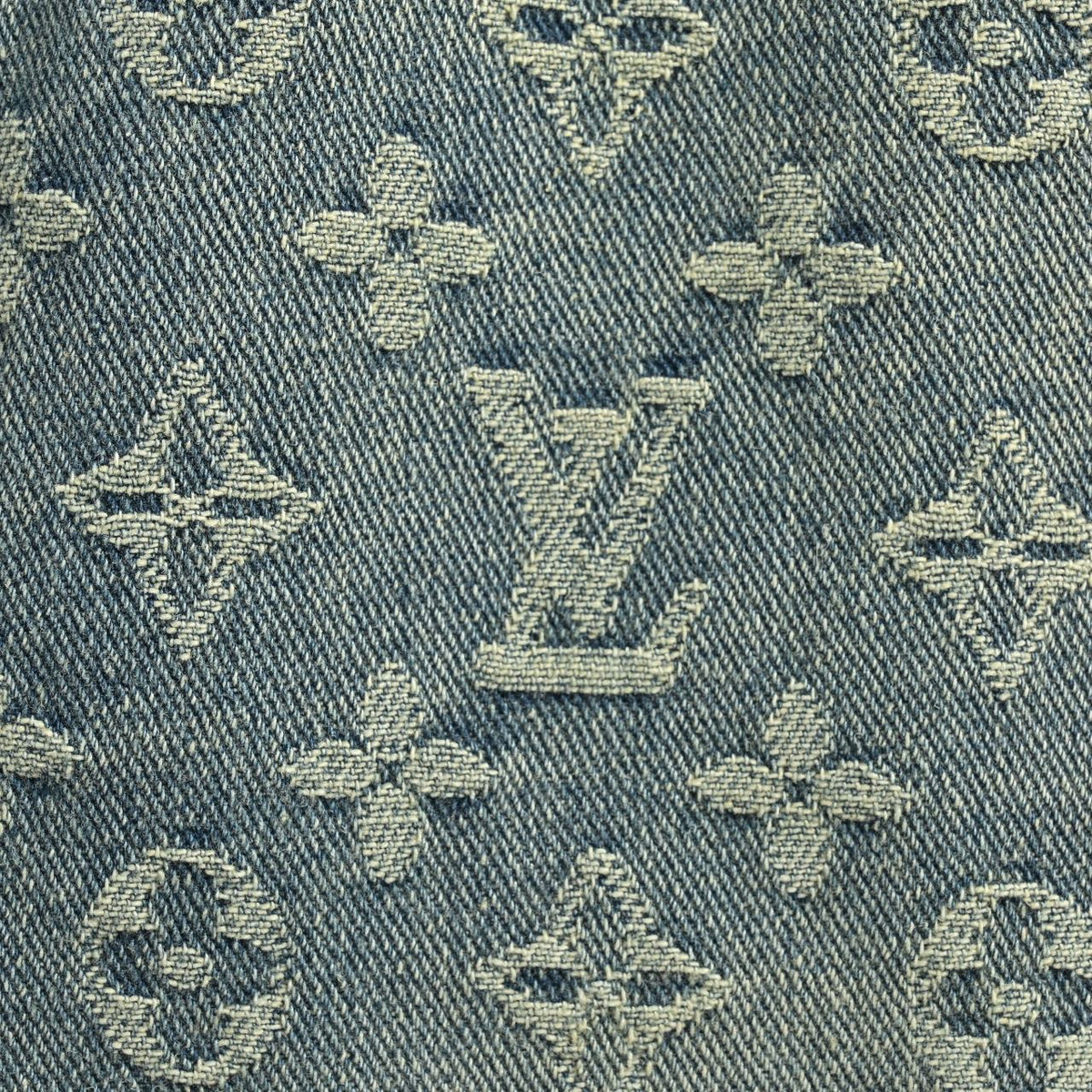 Louis Vuitton All-Over Jacquard Washed Denim Straight-Leg Jeans