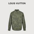 Louis Vuitton Green All-Over Print Colorblock Utility Shirt Jacket