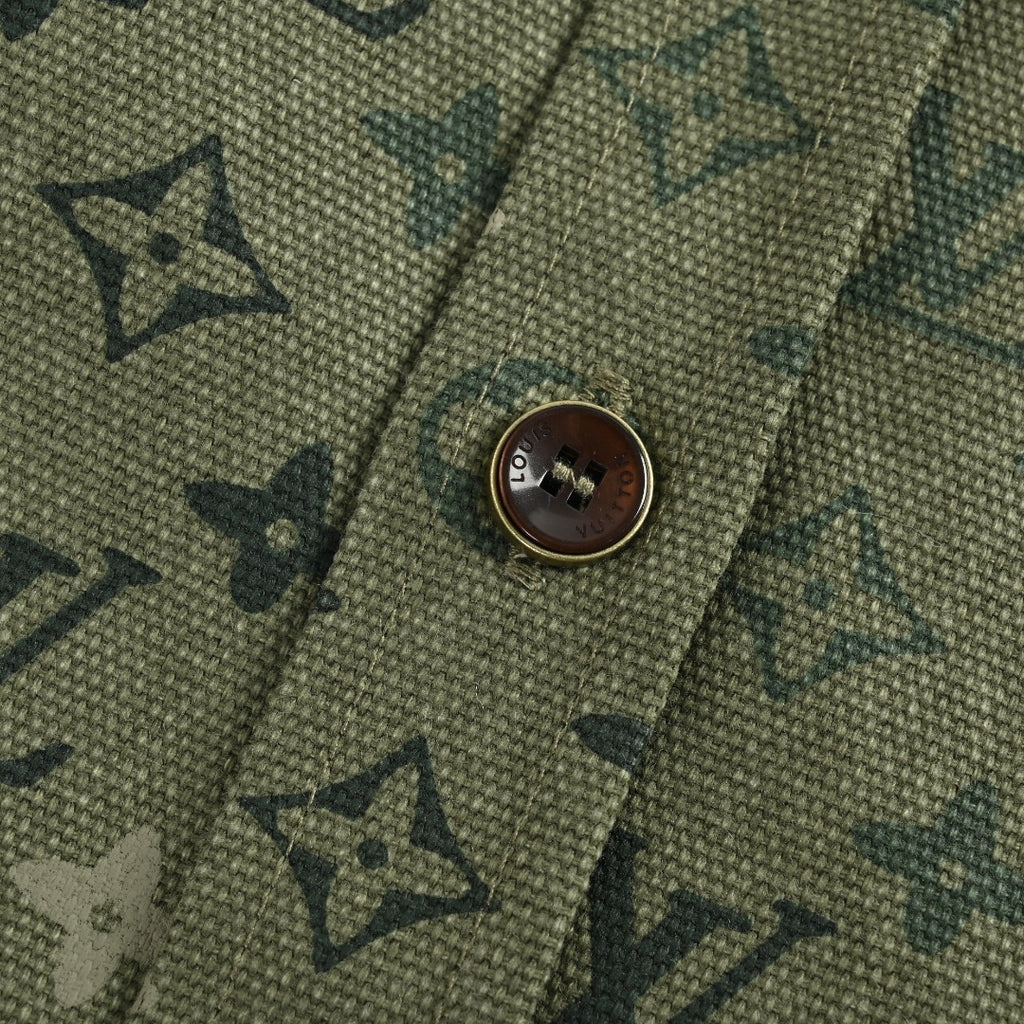 Louis Vuitton Green All-Over Print Colorblock Utility Shirt Jacket