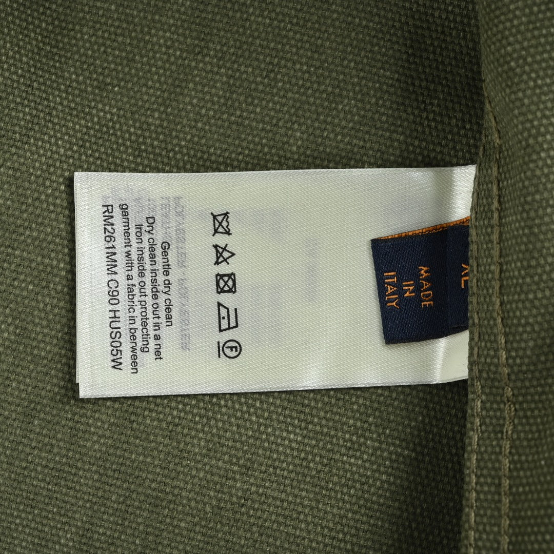 Louis Vuitton Green All-Over Print Colorblock Utility Shirt Jacket
