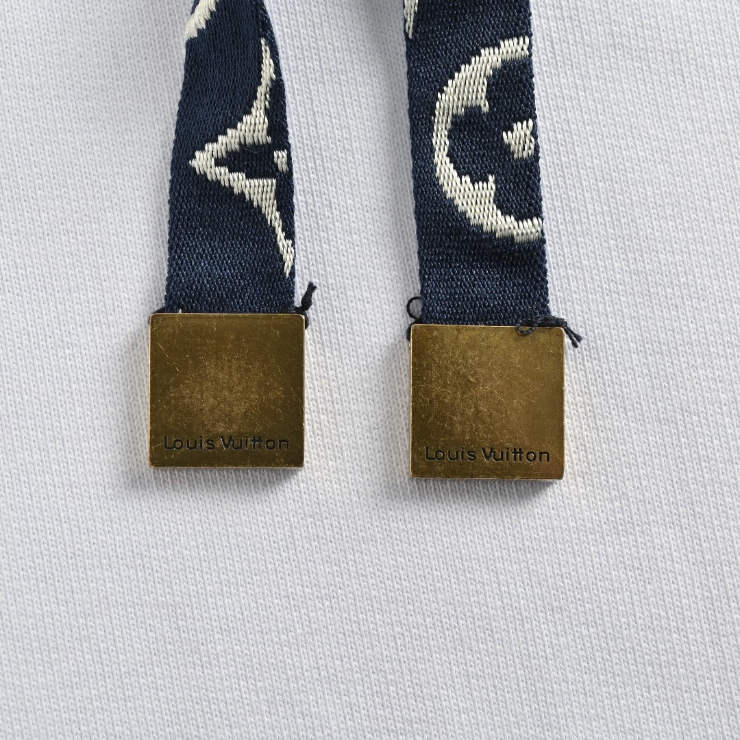 Louis Vuitton Light Gray Monogram-Lined Hooded Sweatshirt
