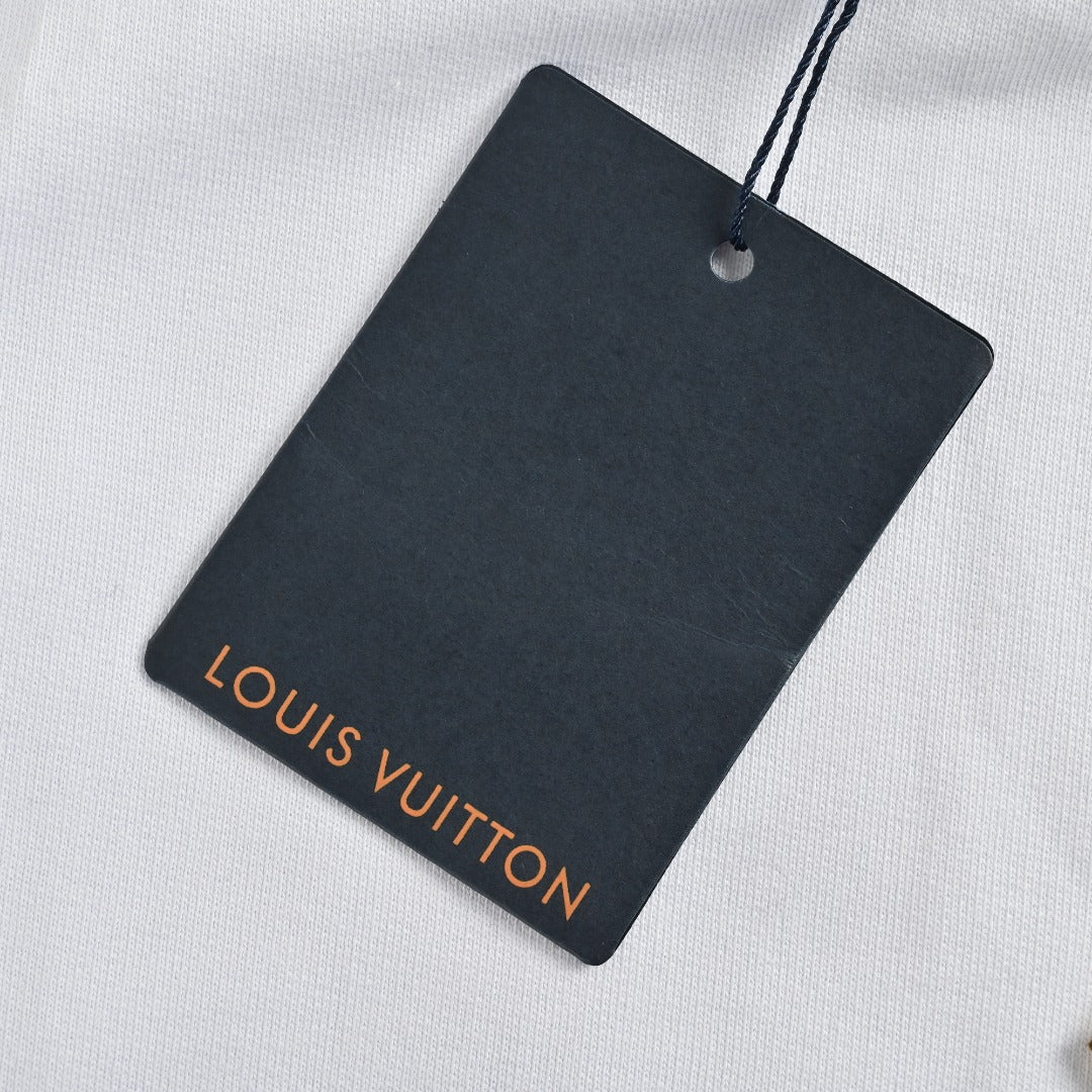 Louis Vuitton Light Gray Monogram-Lined Hooded Sweatshirt