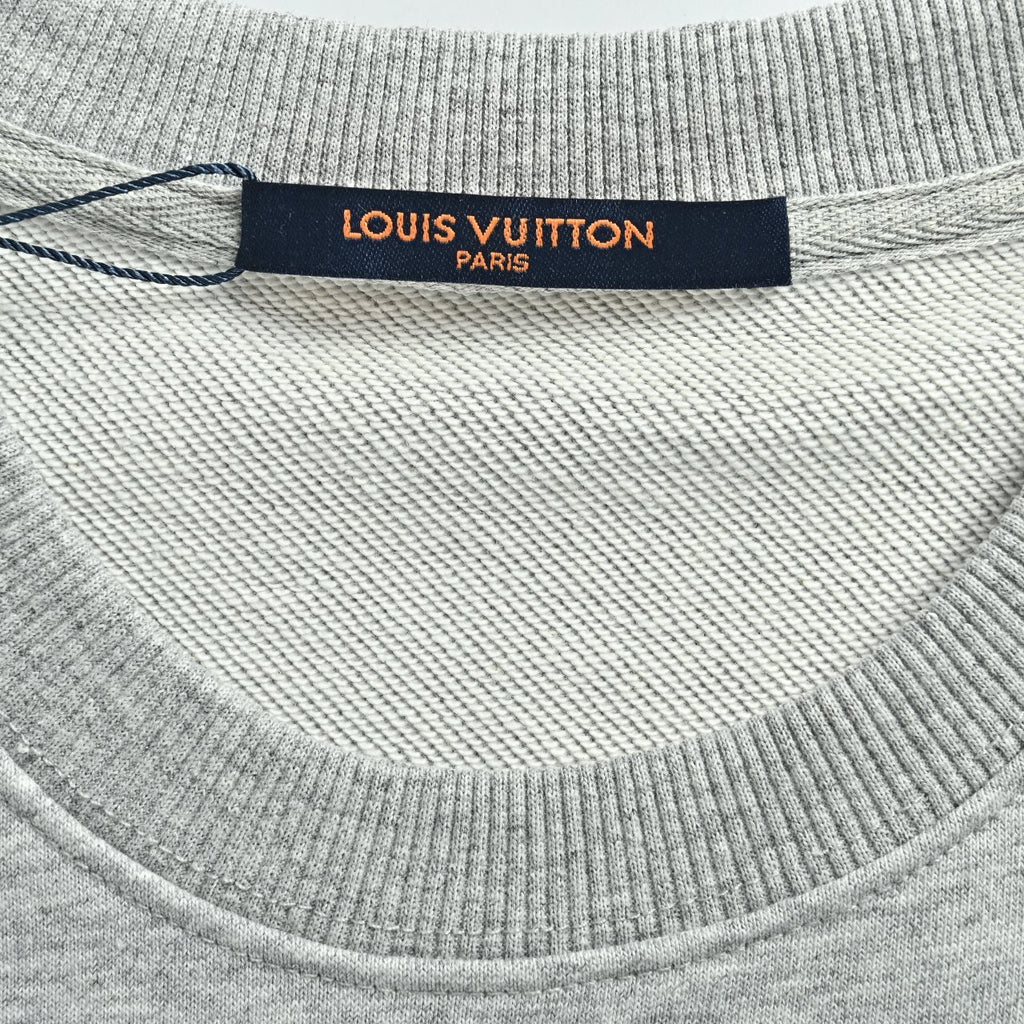 Louis Vuitton 2026 Spring/Summer Gray Crewneck Sweatshirt with Fishing Boat Embroidery
