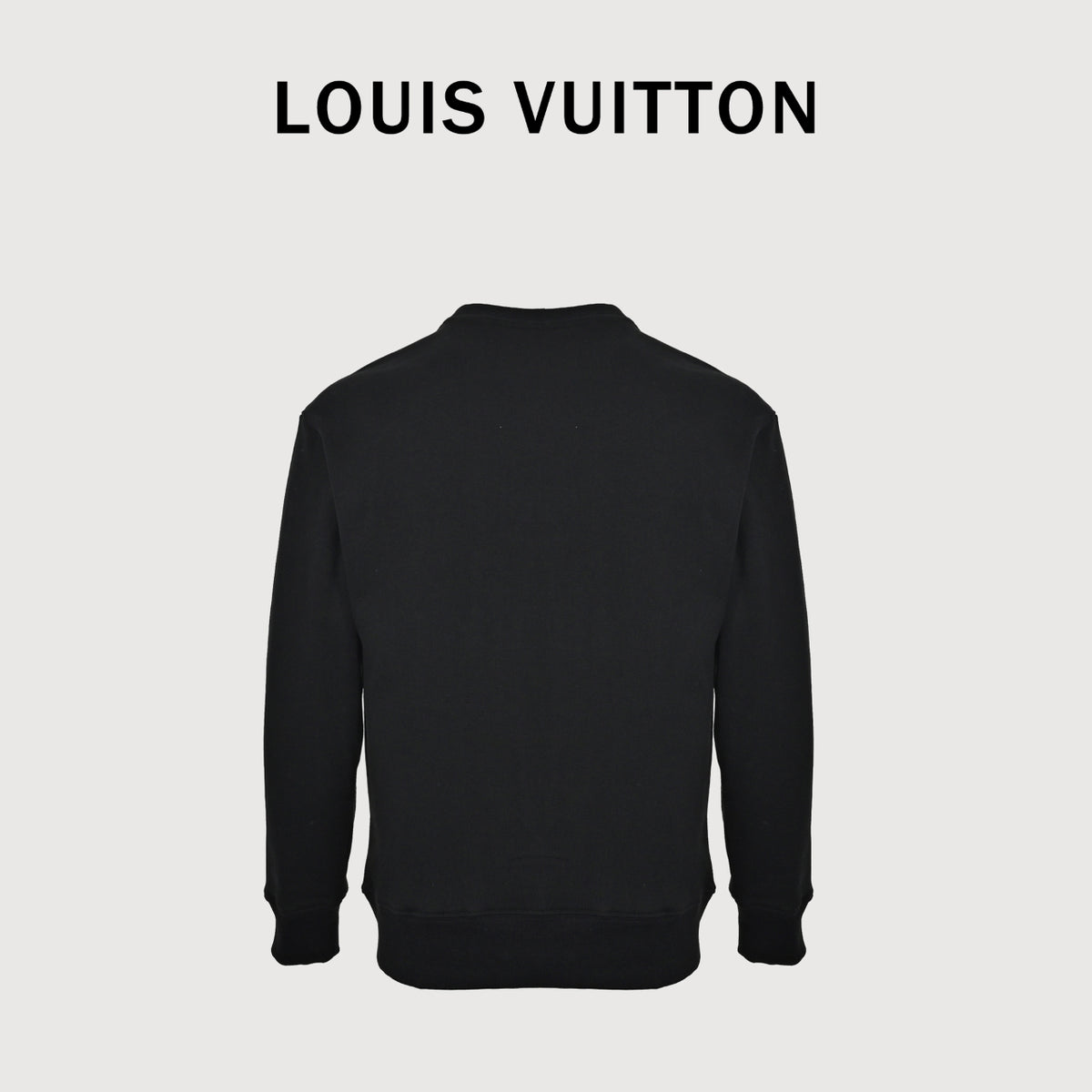 Louis Vuitton 2026 Spring/Summer Black Crewneck Sweatshirt with Fishing Boat Embroidery