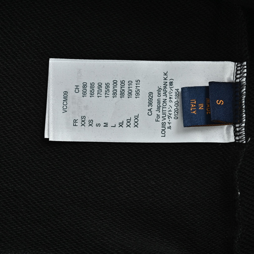 Louis Vuitton 2026 Spring/Summer Black Crewneck Sweatshirt with Fishing Boat Embroidery
