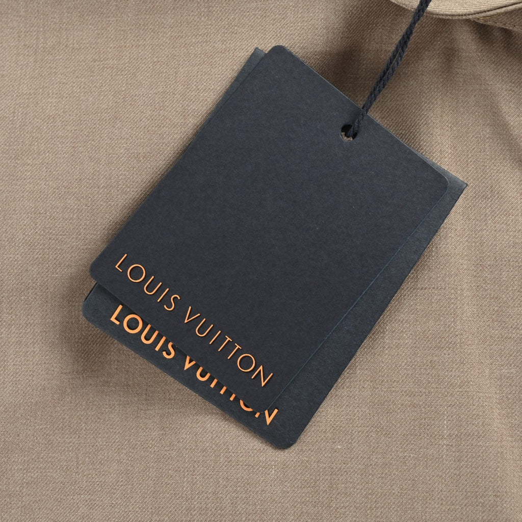 Louis Vuitton 2025 Fall/Winter Khaki Wool Zip Jacket with Fold-Over Collar