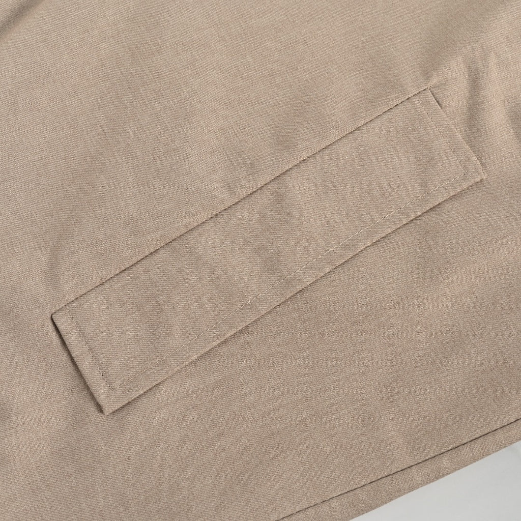Louis Vuitton 2025 Fall/Winter Khaki Wool Zip Jacket with Fold-Over Collar