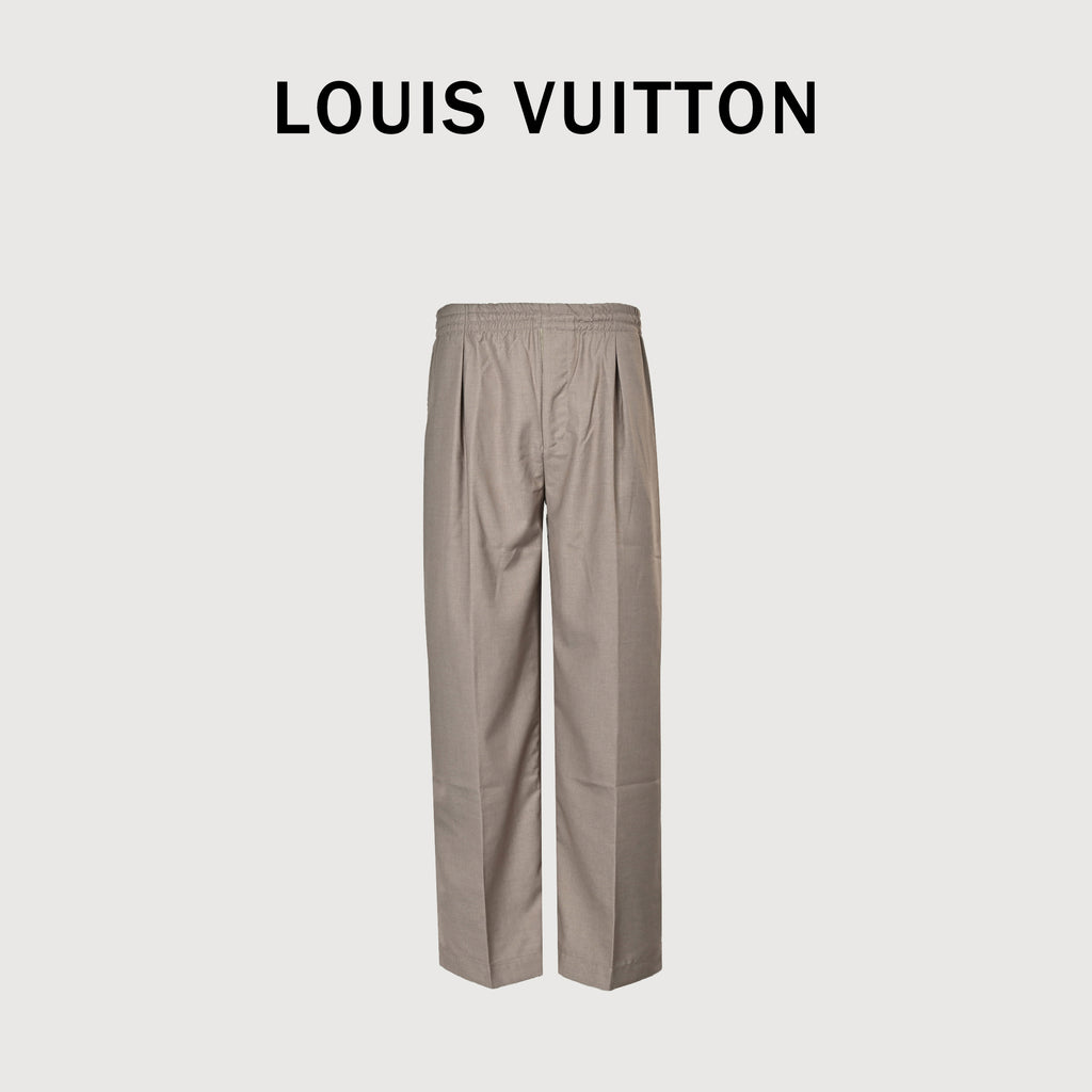 Louis Vuitton 2025 Spring/Summer Khaki Wool Casual Trousers