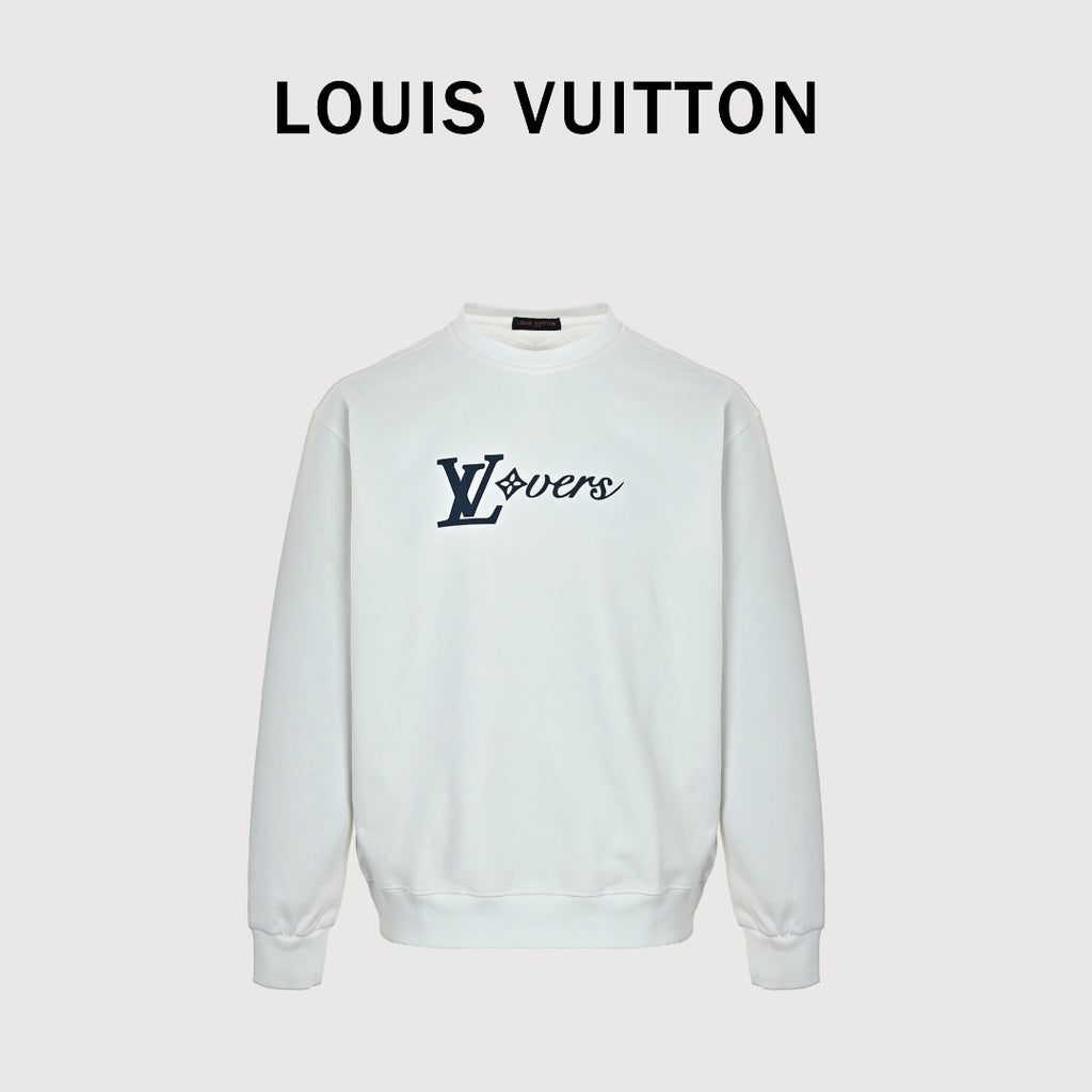 Louis Vuitton 2025 Fall/Winter White LV Lovers Crewneck Sweatshirt