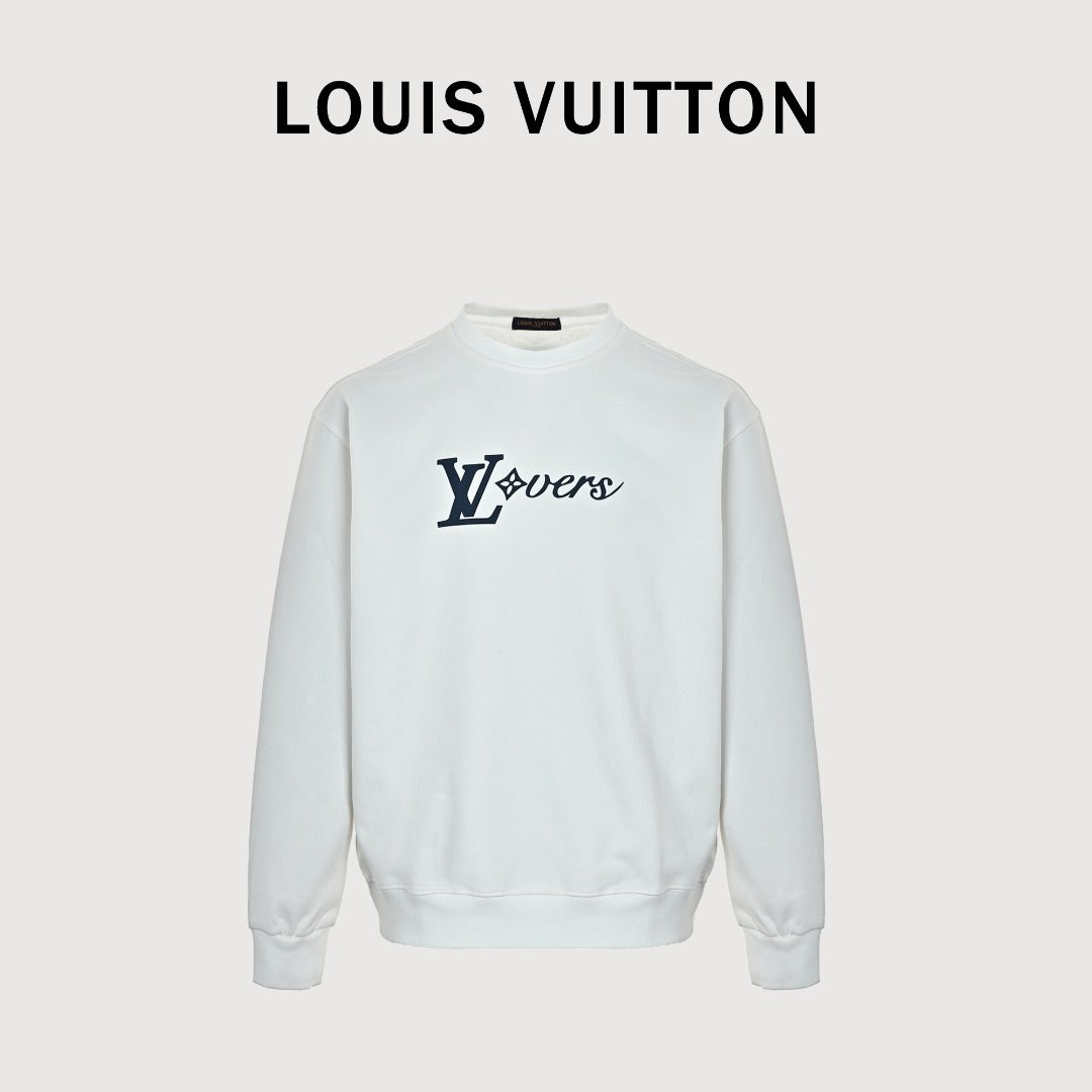 Louis Vuitton 2025 Fall/Winter White LV Lovers Crewneck Sweatshirt