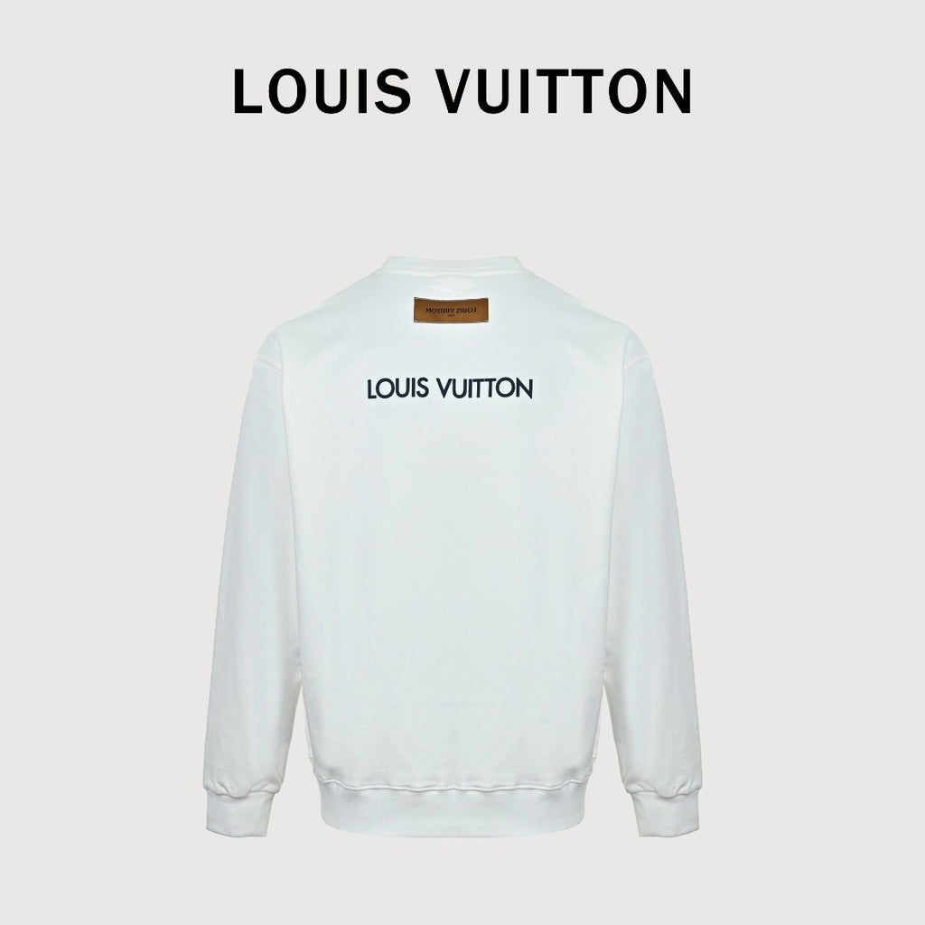 Louis Vuitton 2025 Fall/Winter White LV Lovers Crewneck Sweatshirt