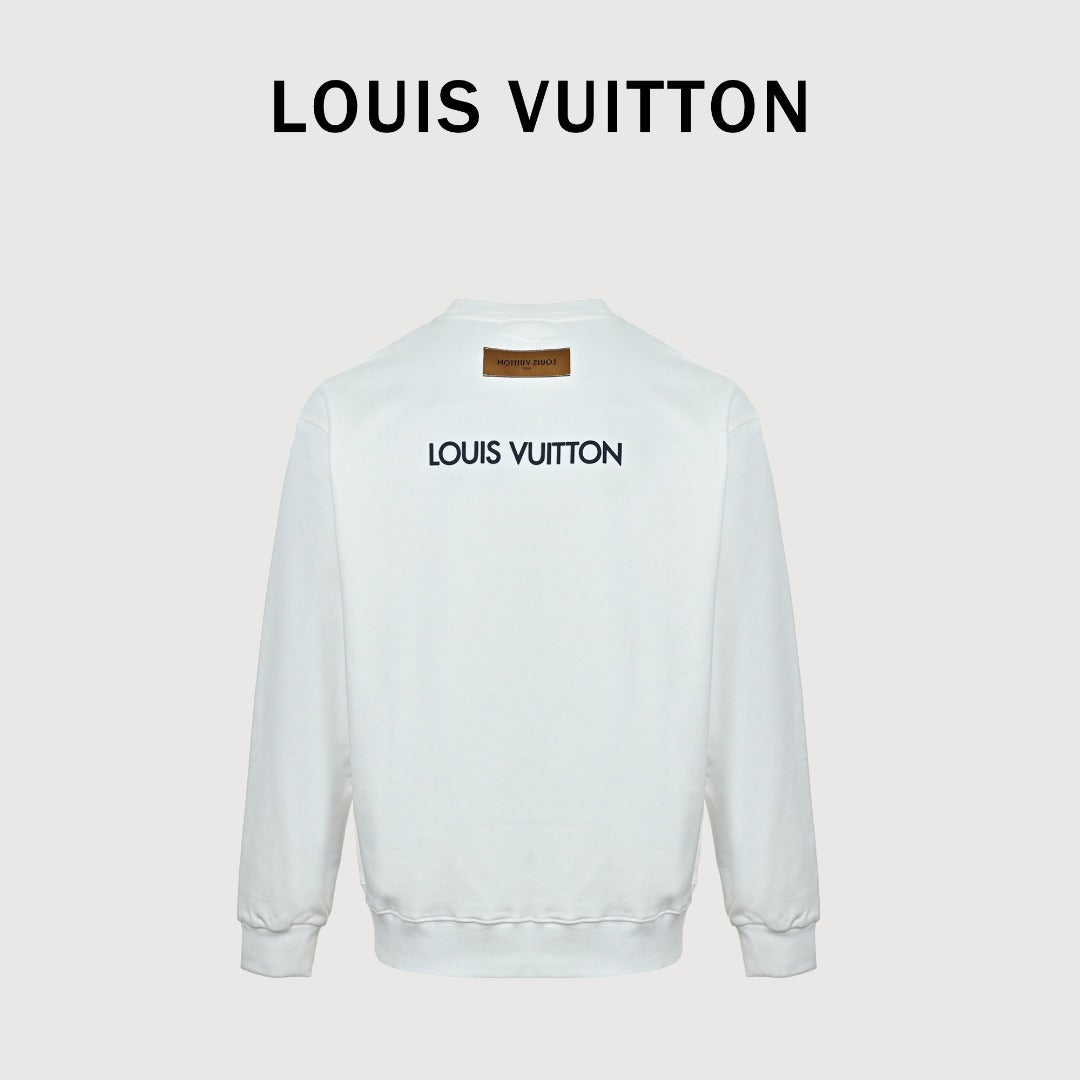 Louis Vuitton 2025 Fall/Winter White LV Lovers Crewneck Sweatshirt