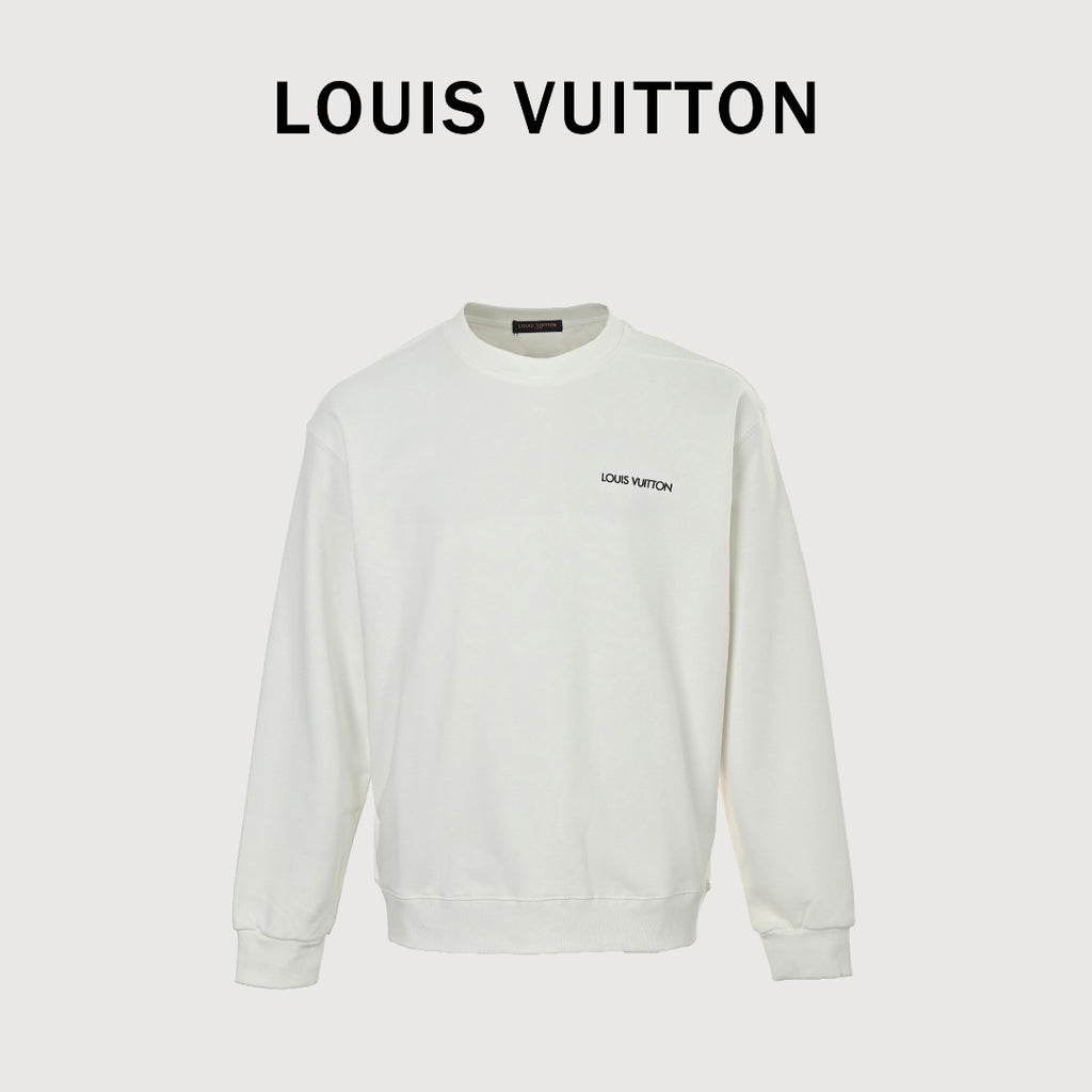 Louis Vuitton 2025 Fall/Winter White Crewneck Sweatshirt with Portrait Graphic
