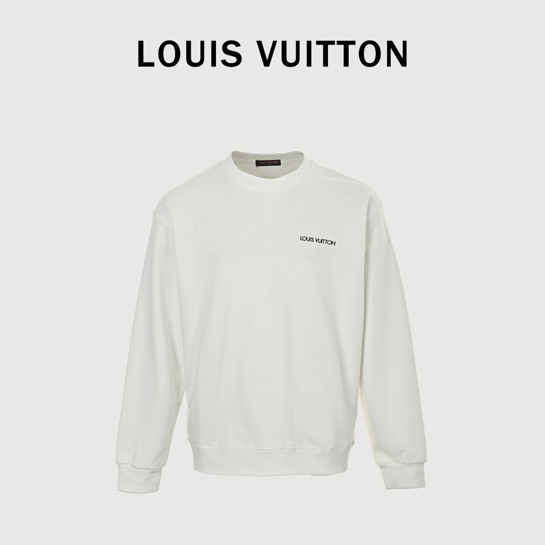 Louis Vuitton 2025 Fall/Winter White Crewneck Sweatshirt with Portrait Graphic