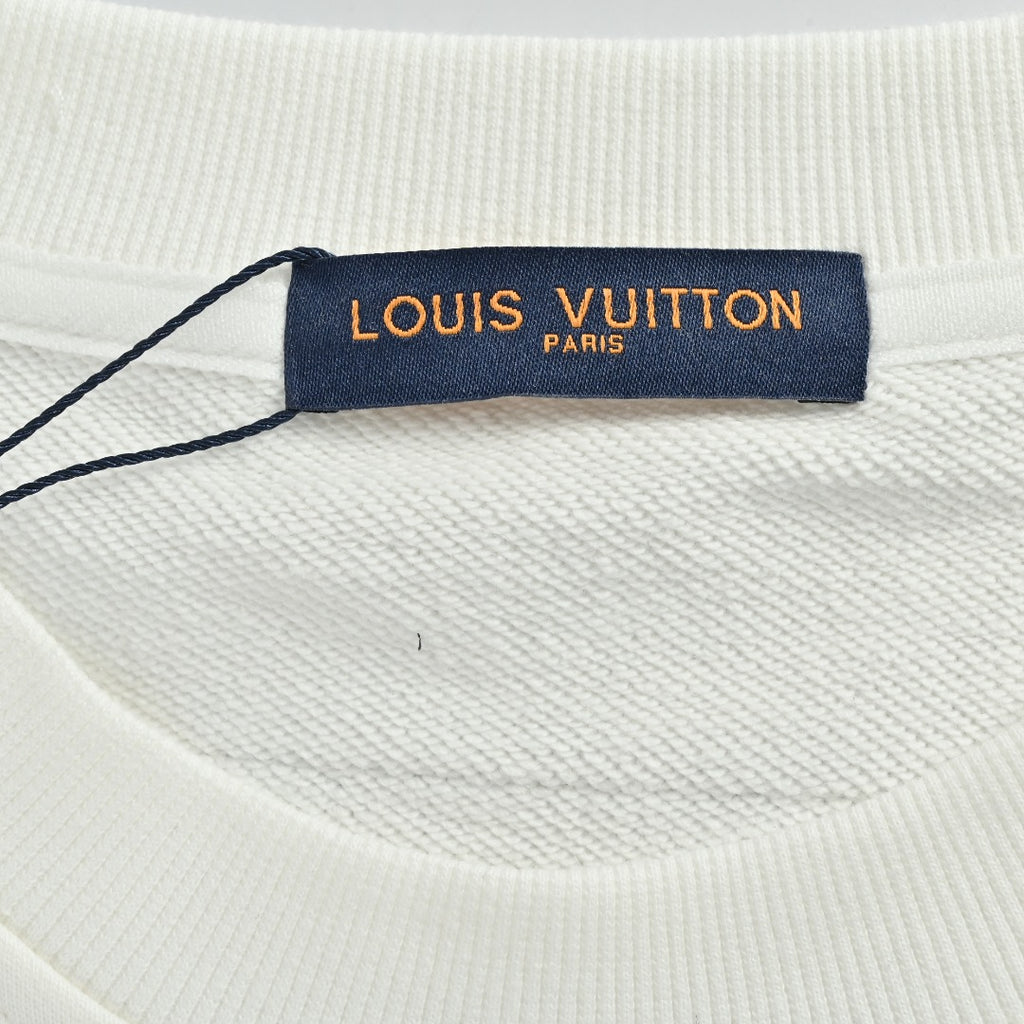 Louis Vuitton 2025 Fall/Winter White Crewneck Sweatshirt with Portrait Graphic