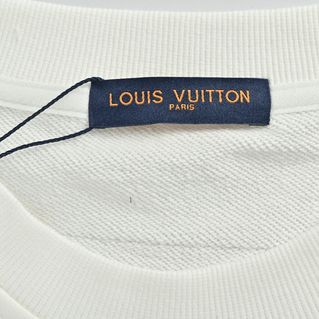 Louis Vuitton 2025 Fall/Winter White Crewneck Sweatshirt with Portrait Graphic