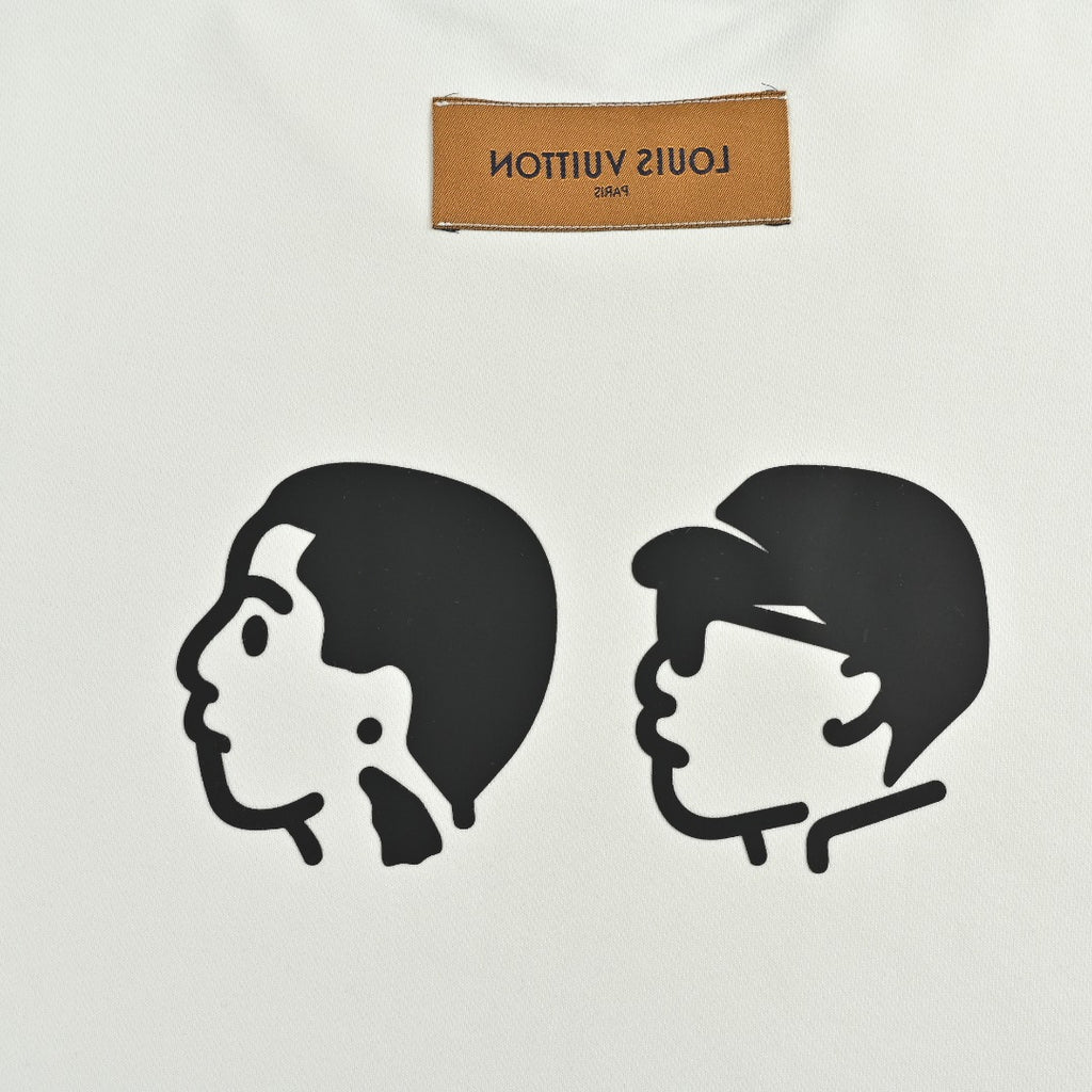 Louis Vuitton 2025 Fall/Winter White Crewneck Sweatshirt with Portrait Graphic