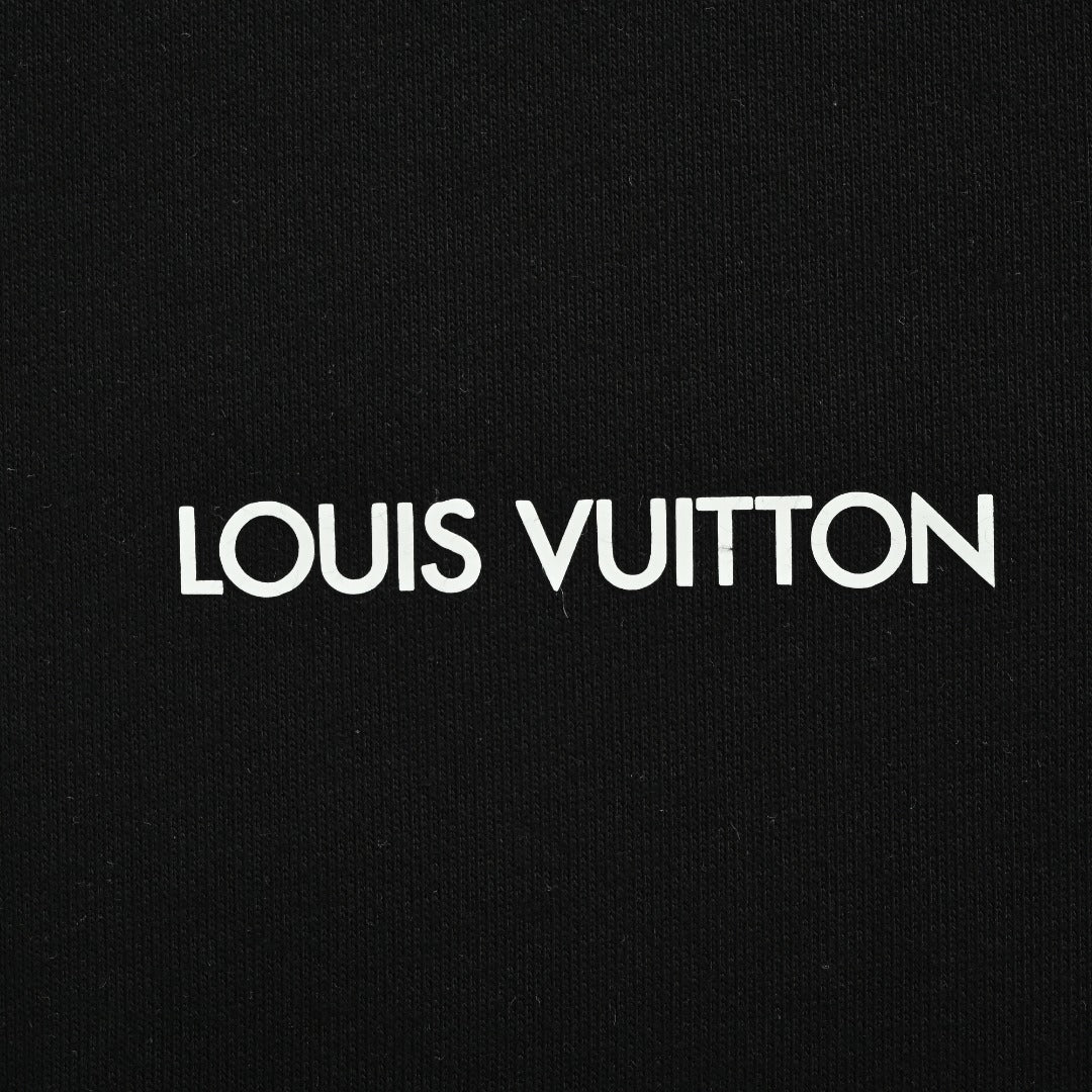 Louis Vuitton 2025 Fall/Winter Black Crewneck Sweatshirt with Portrait Graphic