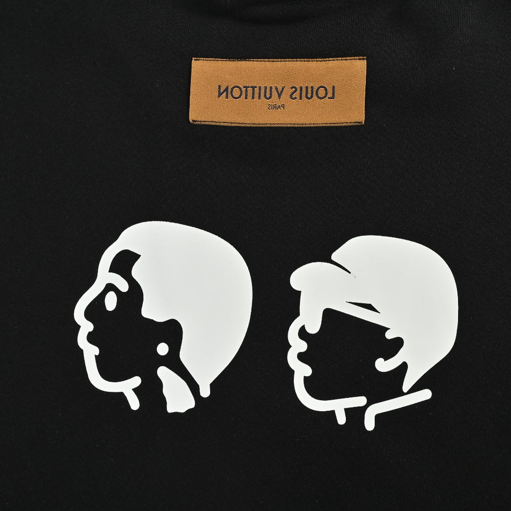 Louis Vuitton 2025 Fall/Winter Black Crewneck Sweatshirt with Portrait Graphic