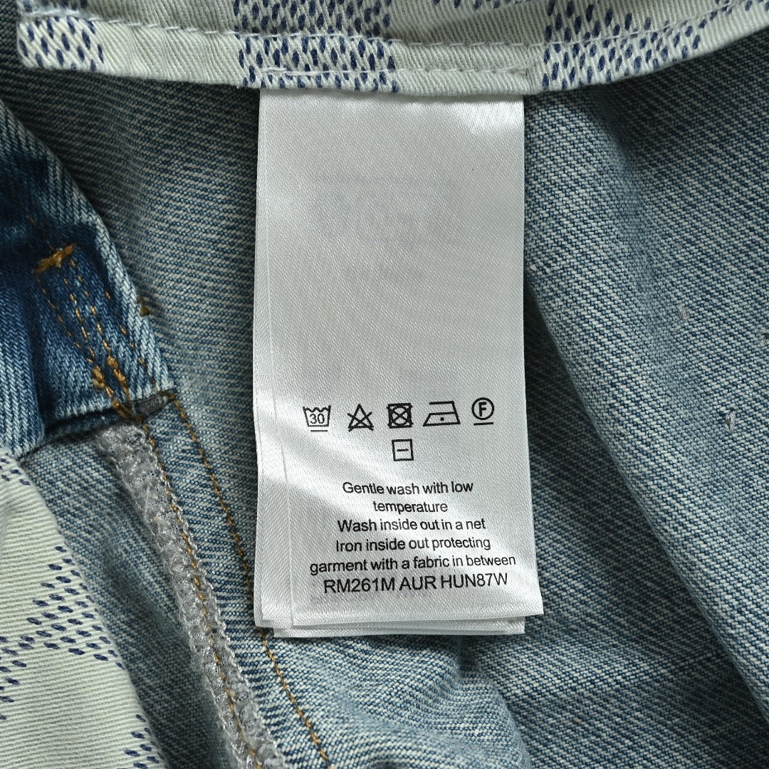 Louis Vuitton CVD Light-Wash Denim Skate Jeans with Hardware and Leather Details