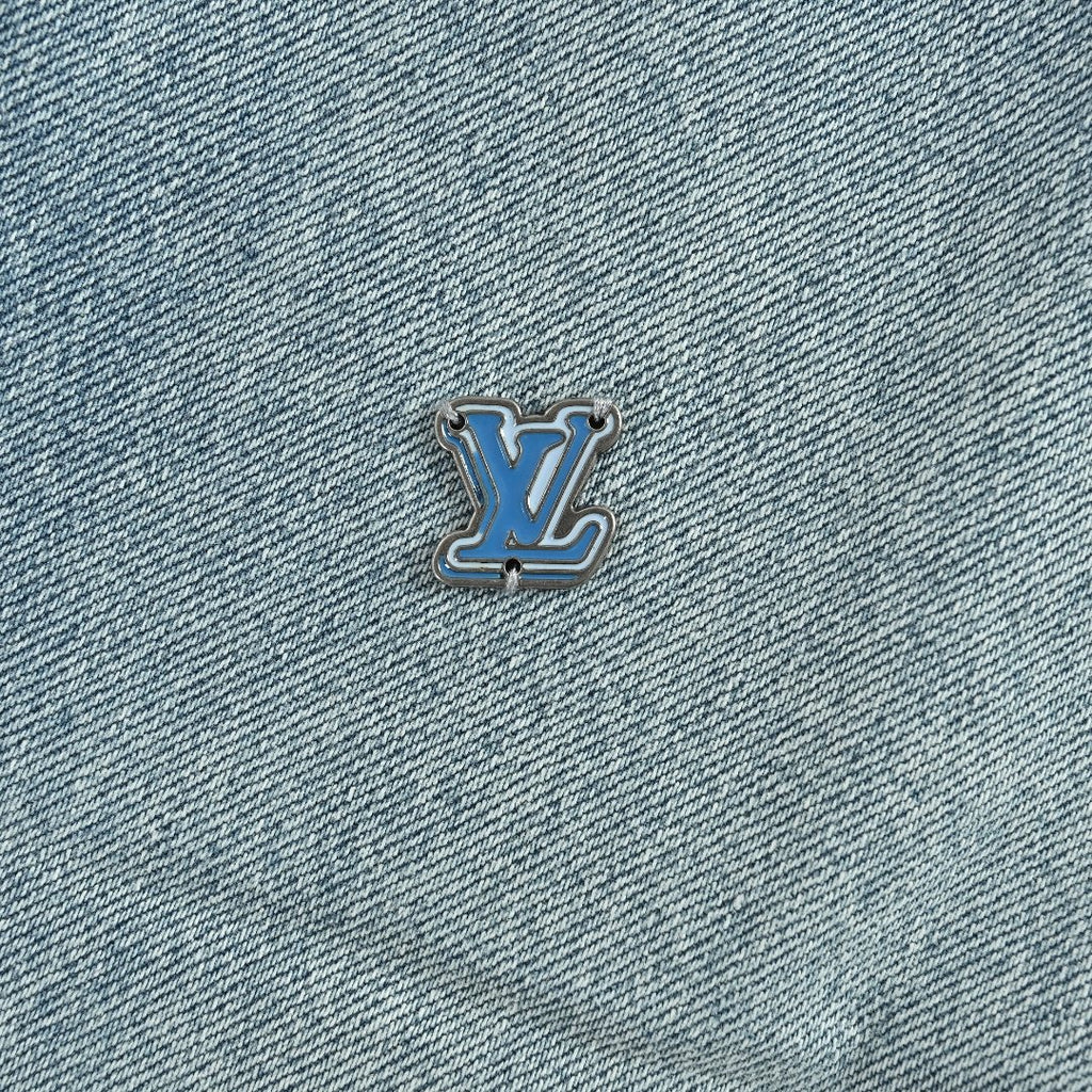 Louis Vuitton CVD Light-Wash Denim Skate Jeans with Hardware and Leather Details
