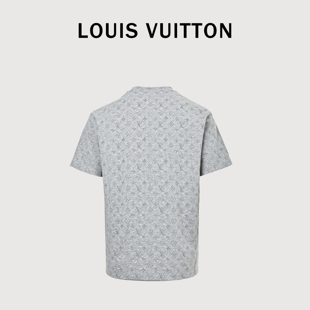 Louis Vuitton Gray Monogram All-Over Print Short-Sleeve T-Shirt