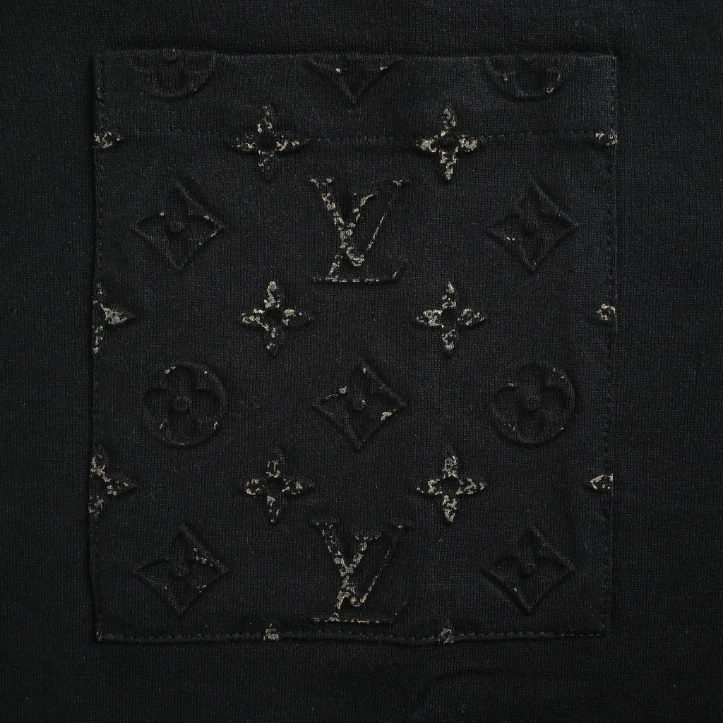 Louis Vuitton Black 3D Embossed Panel Short-Sleeve T-Shirt