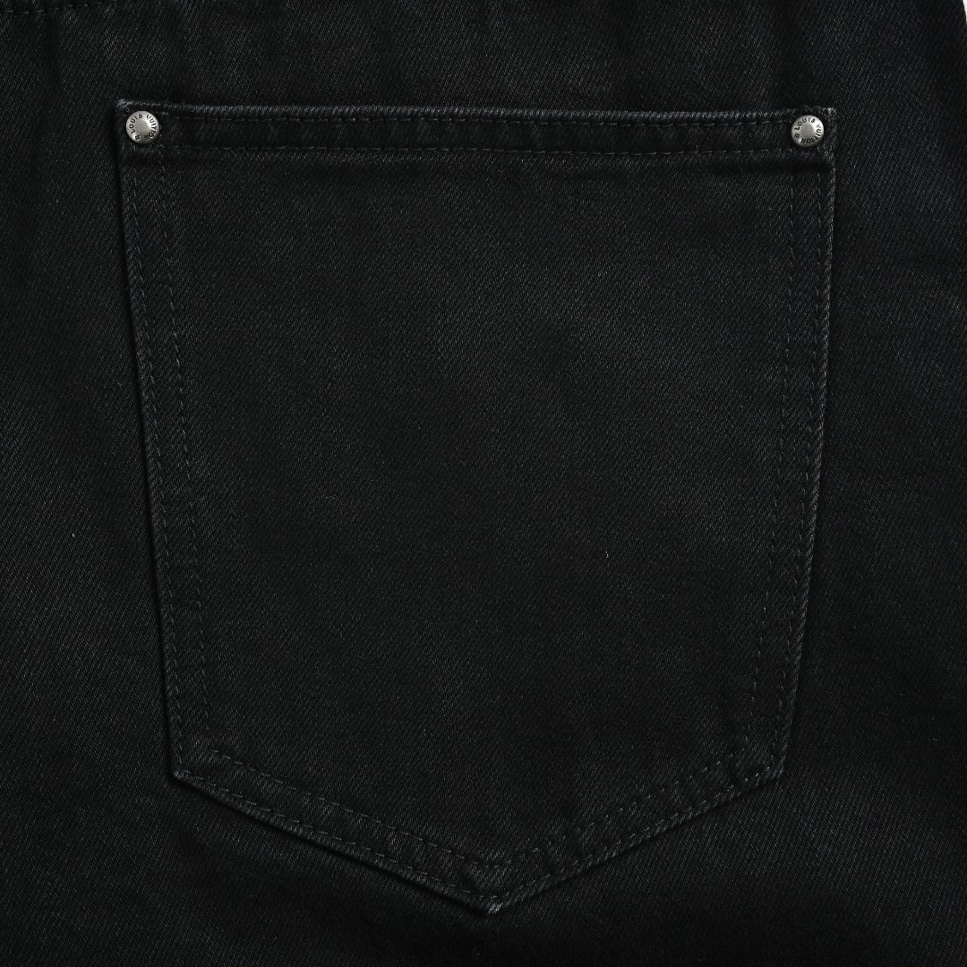 Louis Vuitton 26SS Embroidered Distressed-Logo Jeans