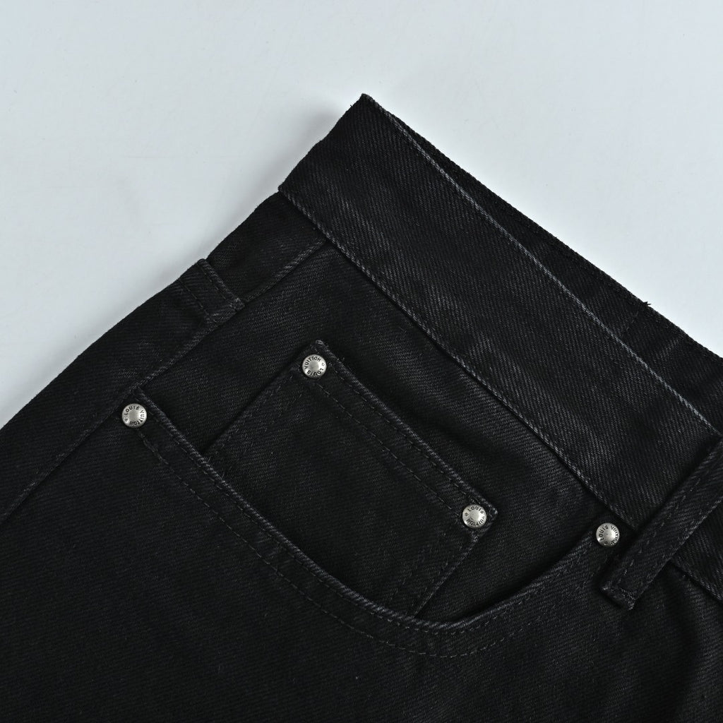 Louis Vuitton 26SS Embroidered Distressed-Logo Jeans