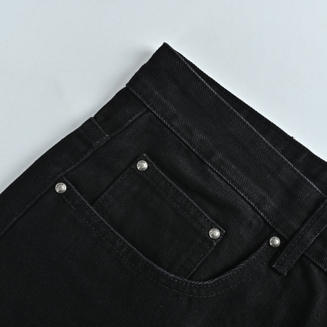 Louis Vuitton 26SS Embroidered Distressed-Logo Jeans