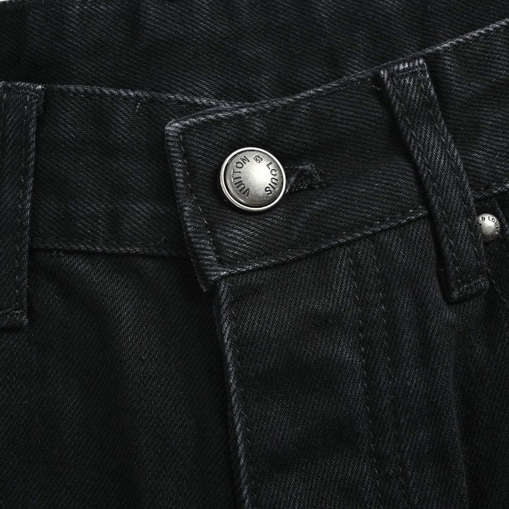 Louis Vuitton 26SS Embroidered Distressed-Logo Jeans