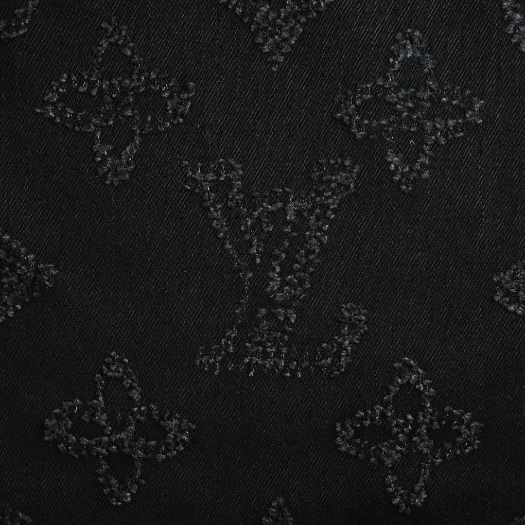 Louis Vuitton 26SS Embroidered Distressed-Logo Jeans