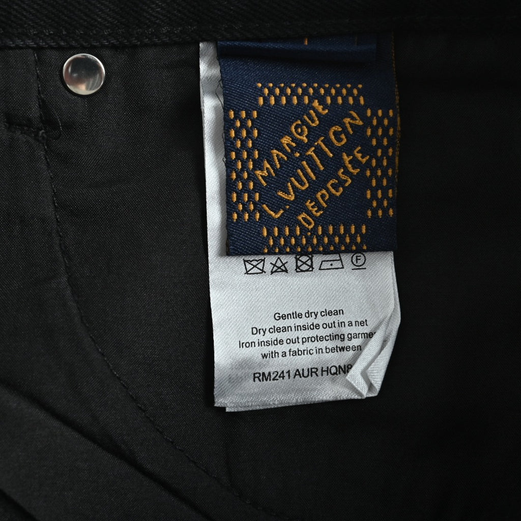 Louis Vuitton 26SS Embroidered Distressed-Logo Jeans