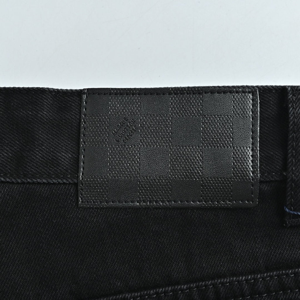 Louis Vuitton 26SS Embroidered Distressed-Logo Jeans