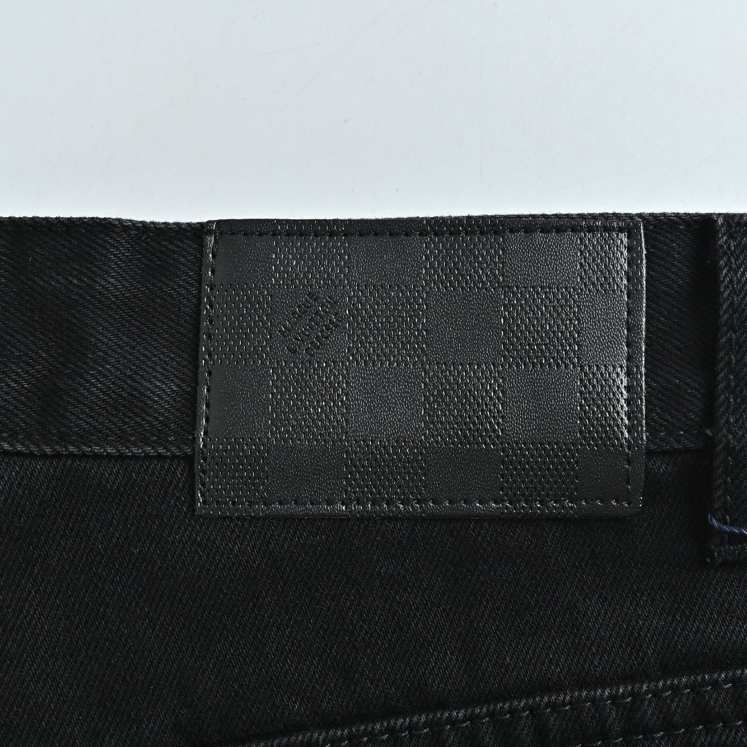 Louis Vuitton 26SS Embroidered Distressed-Logo Jeans
