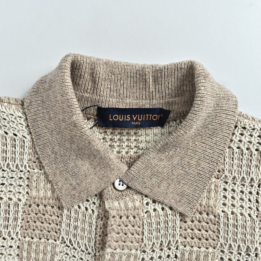 Louis Vuitton Tweed-Effect Check Jacquard Knit Cardigan