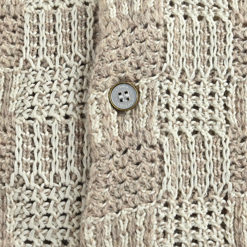 Louis Vuitton Tweed-Effect Check Jacquard Knit Cardigan