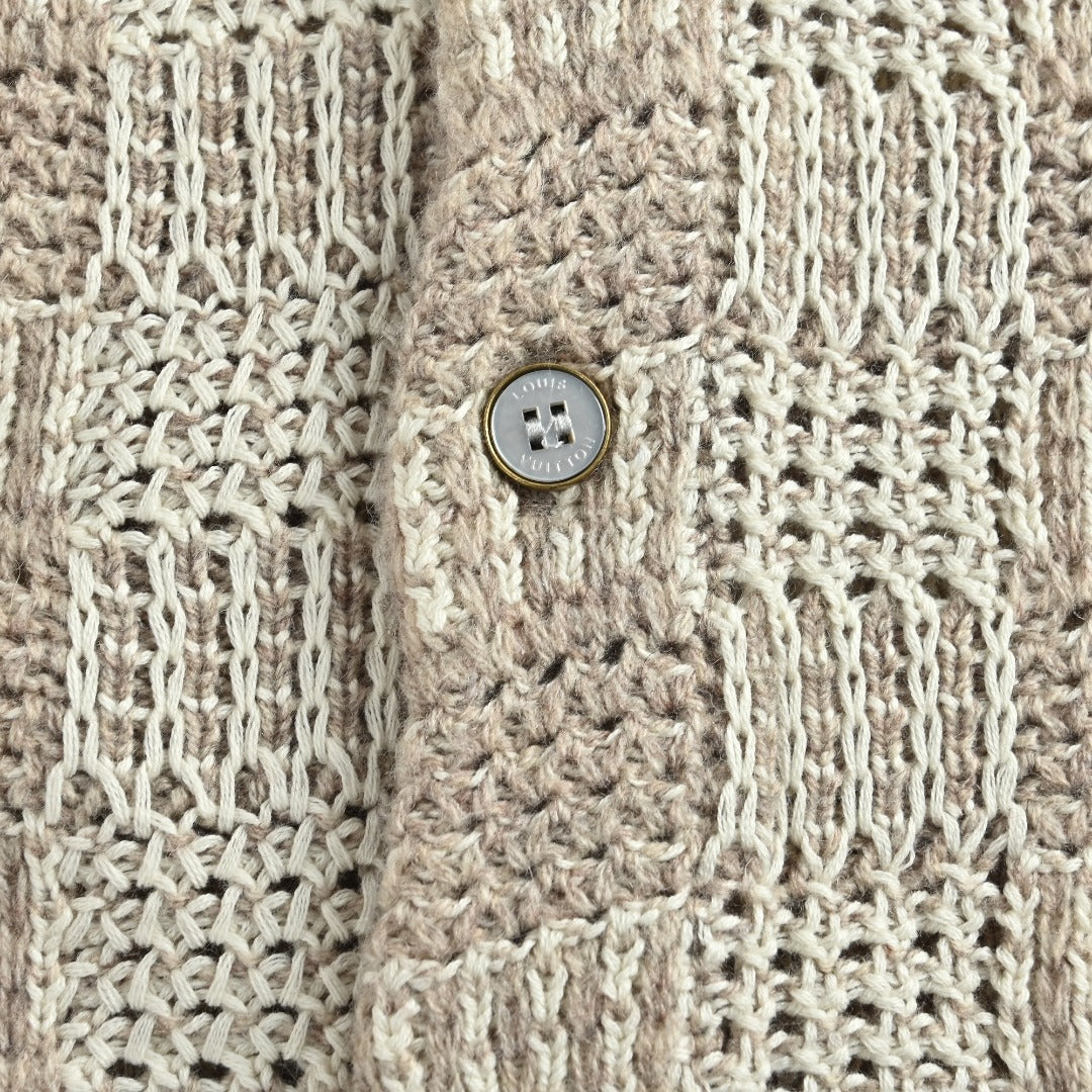 Louis Vuitton Tweed-Effect Check Jacquard Knit Cardigan