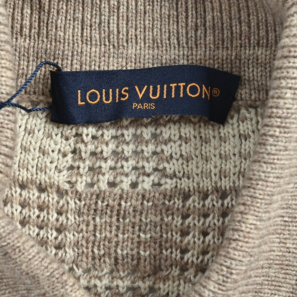 Louis Vuitton Tweed-Effect Check Jacquard Knit Cardigan