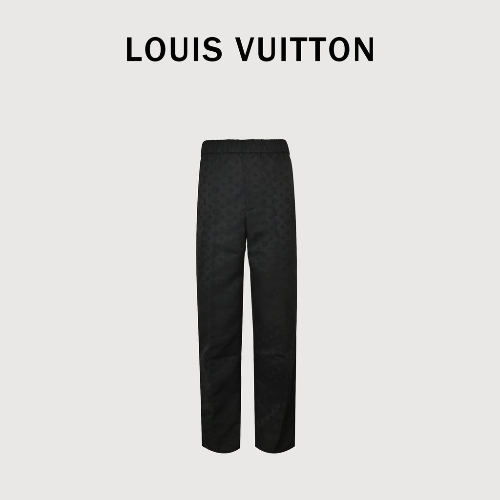 Louis Vuitton Black All-Over Jacquard Suit Trousers