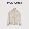 Louis Vuitton Leather-Logo Satin Track Jacket