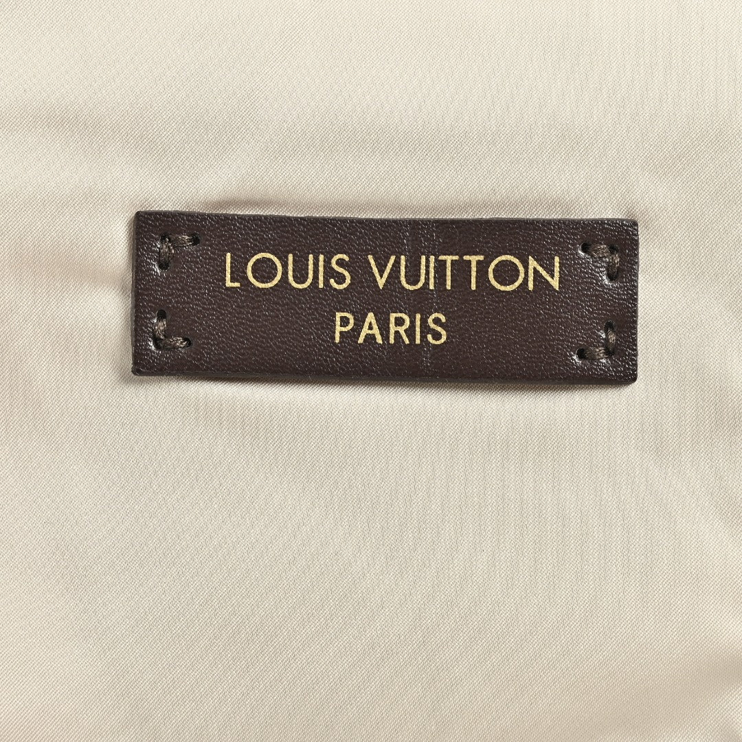 Louis Vuitton Leather-Logo Satin Track Jacket