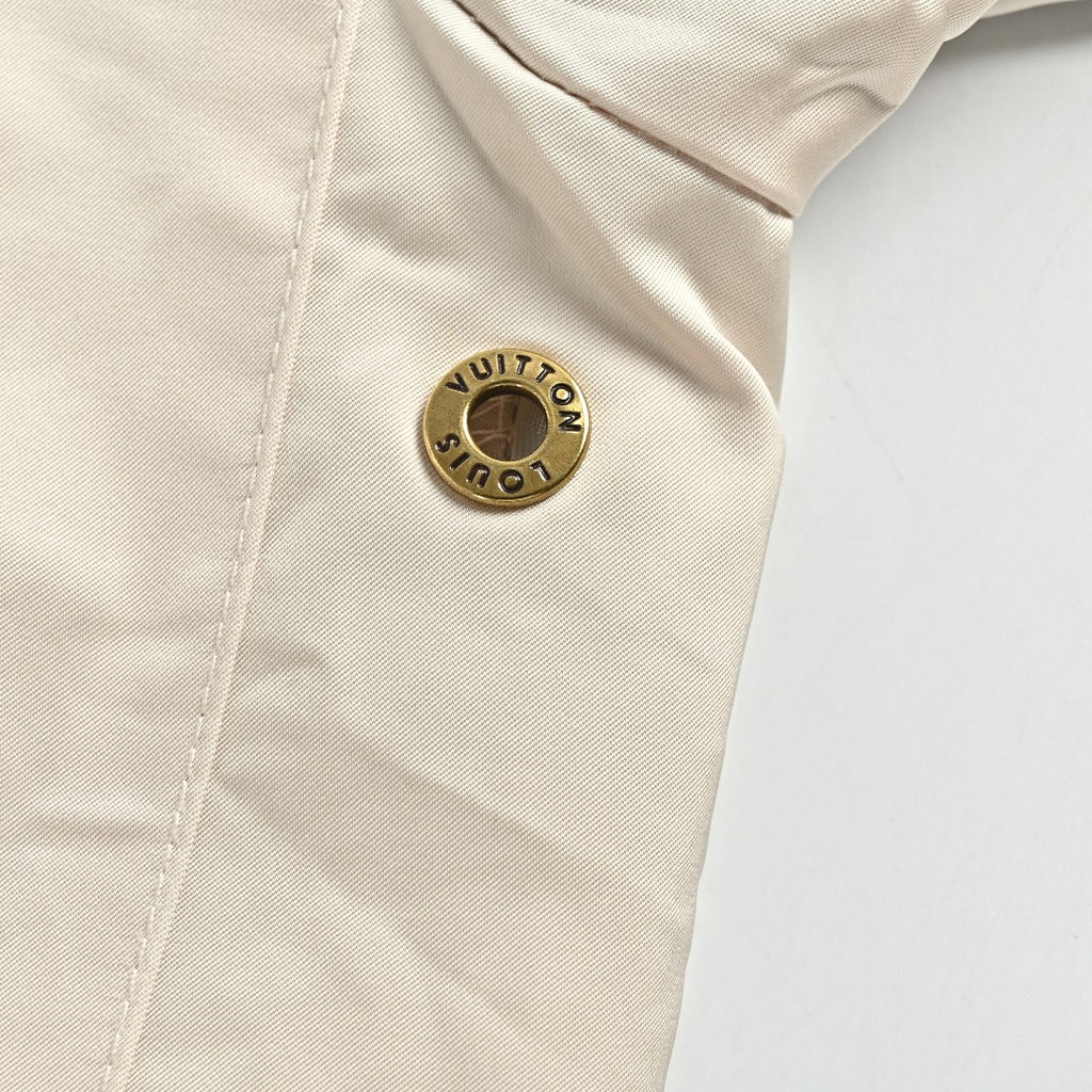 Louis Vuitton Leather-Logo Satin Track Jacket